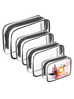 Clear Makeup Bag,Portable Travel Toiletry Bags with Zipper, TSA Approved Clear